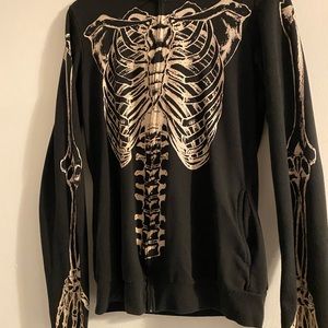Zip up skeleton hoodie